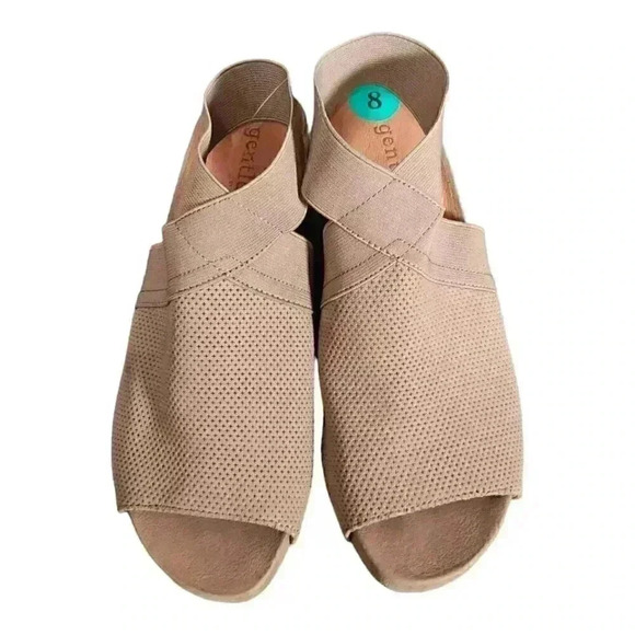 Gentle Souls by Kenneth Cole Gwendaline Elastic Wedge Sandal - Women's Size 8/39 - Picture 4 of 7